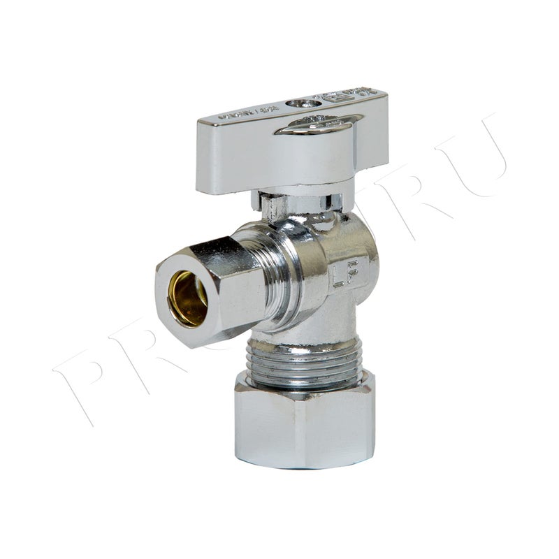 PROCURU [10-Pack] PROCURU Heavy Duty Angle Stop Valve 1/2" Nominal (5/8" OD) Compression x 3/8" OD, 1/4-Turn Operation (PCAS12-10P) - Image 3
